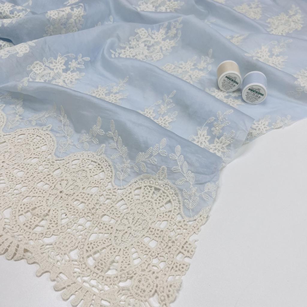 Тенсель с хлопковой вышивкой. Небесные букеты