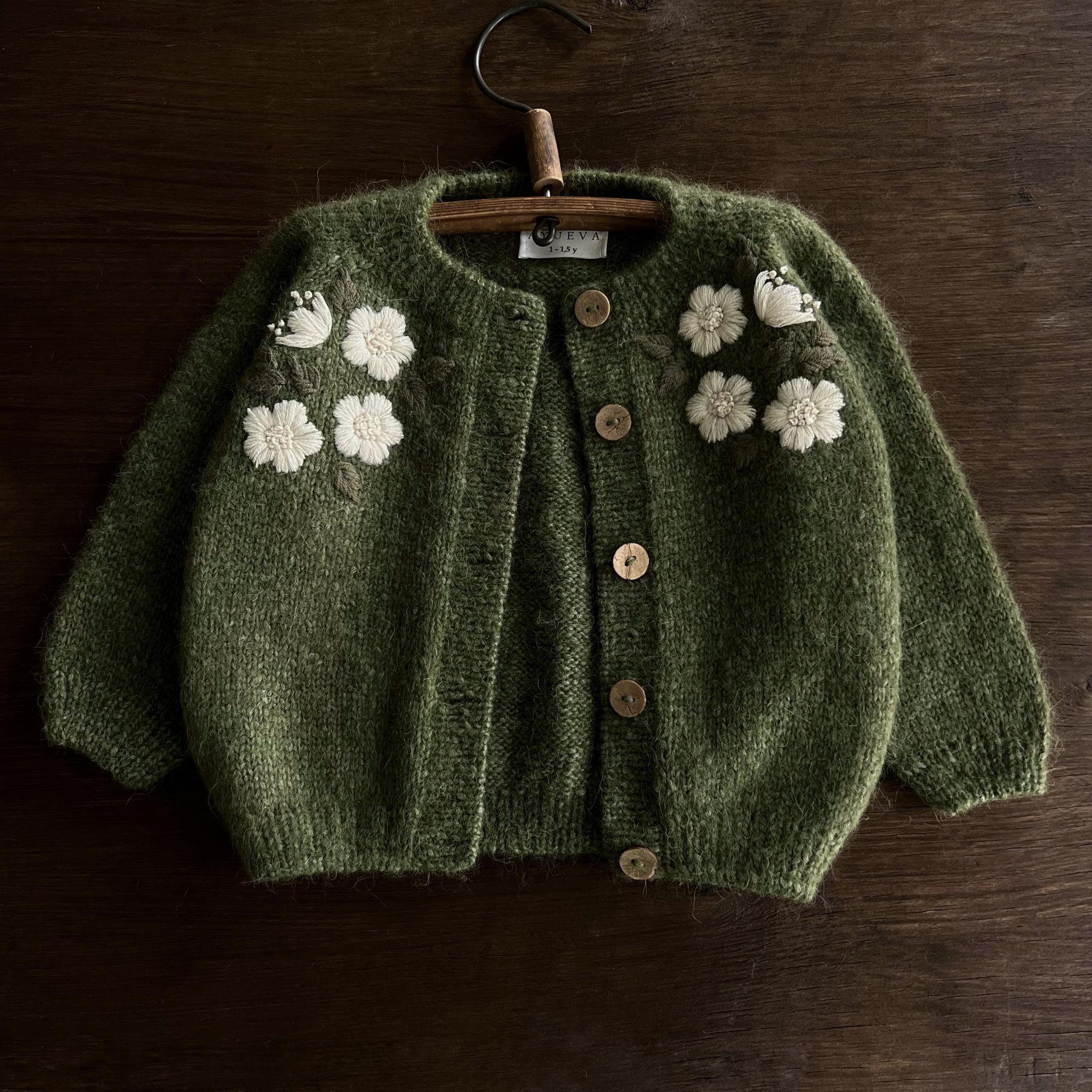 Кардиган с цветами 80-86см