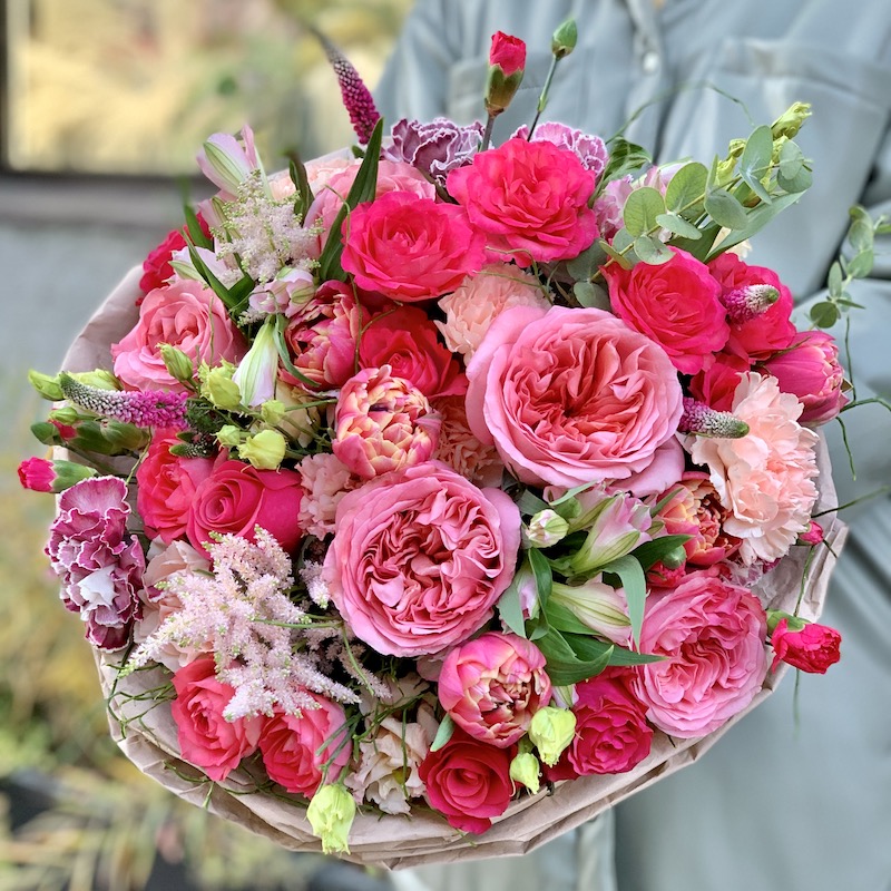 Букет цветов "Морозная клюква"