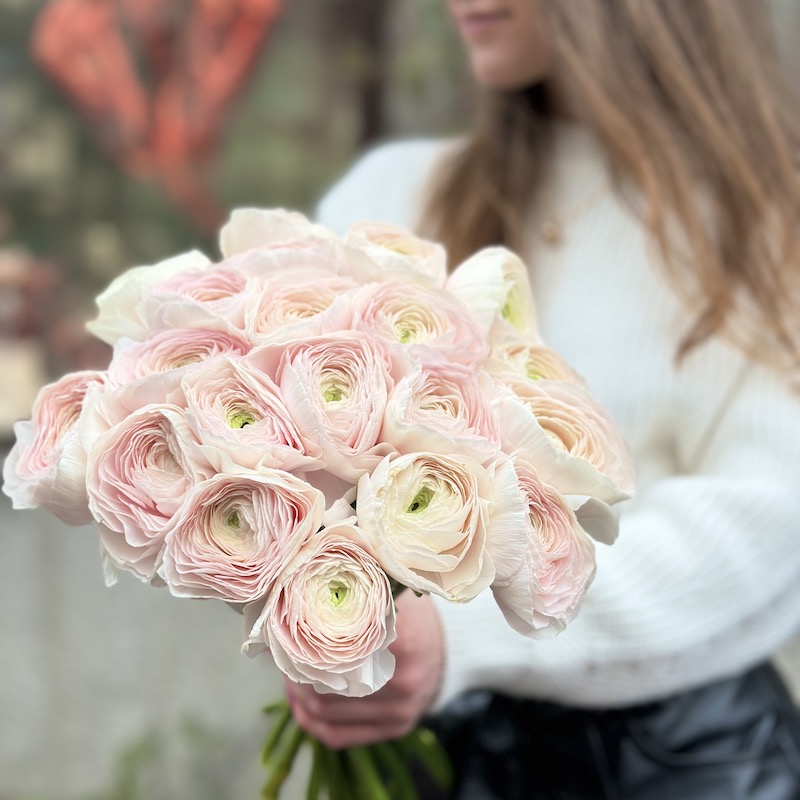 Монобукет "Нежно розовые ранункулюсы"
