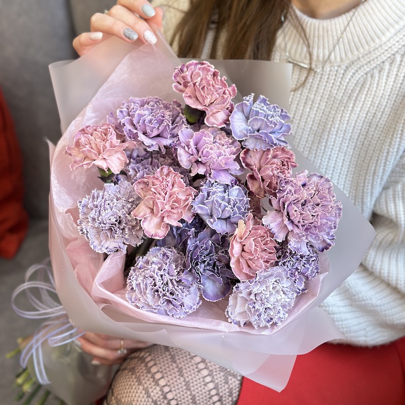 Монобукет из гвоздик " Монпансье"