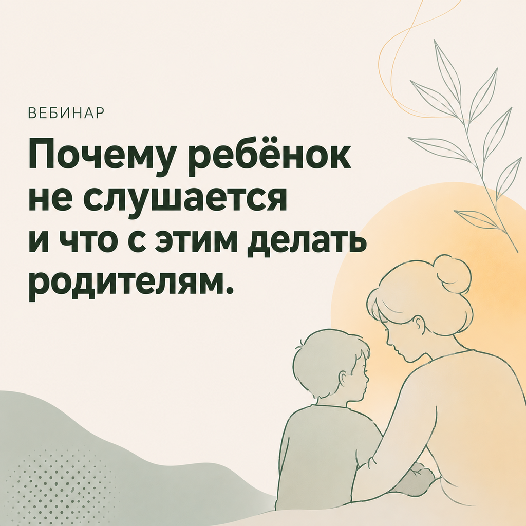 Вебинар. Почему ребёнок не слушается и что с этим делать родителям.