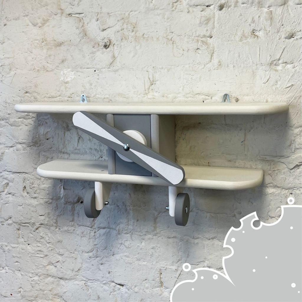 Интерьерная полка "Самолет"/ молочный