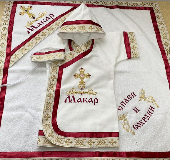 Крестильный набор "Золото бордовое"