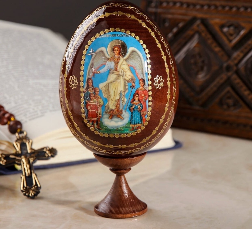 Яйцо большое на подставке "Ангел Хранитель детский"