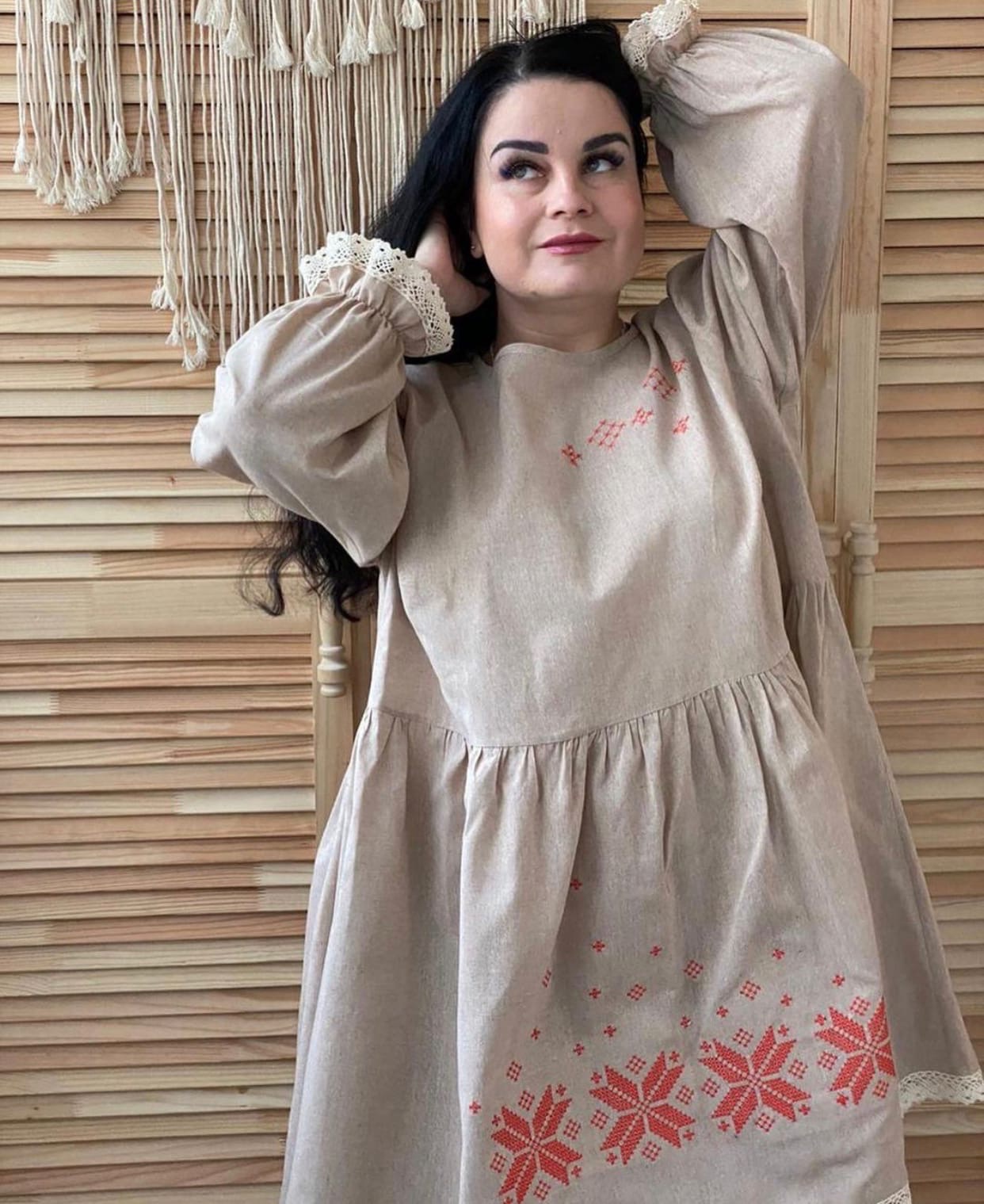 Платье взрослое "Русский лён"