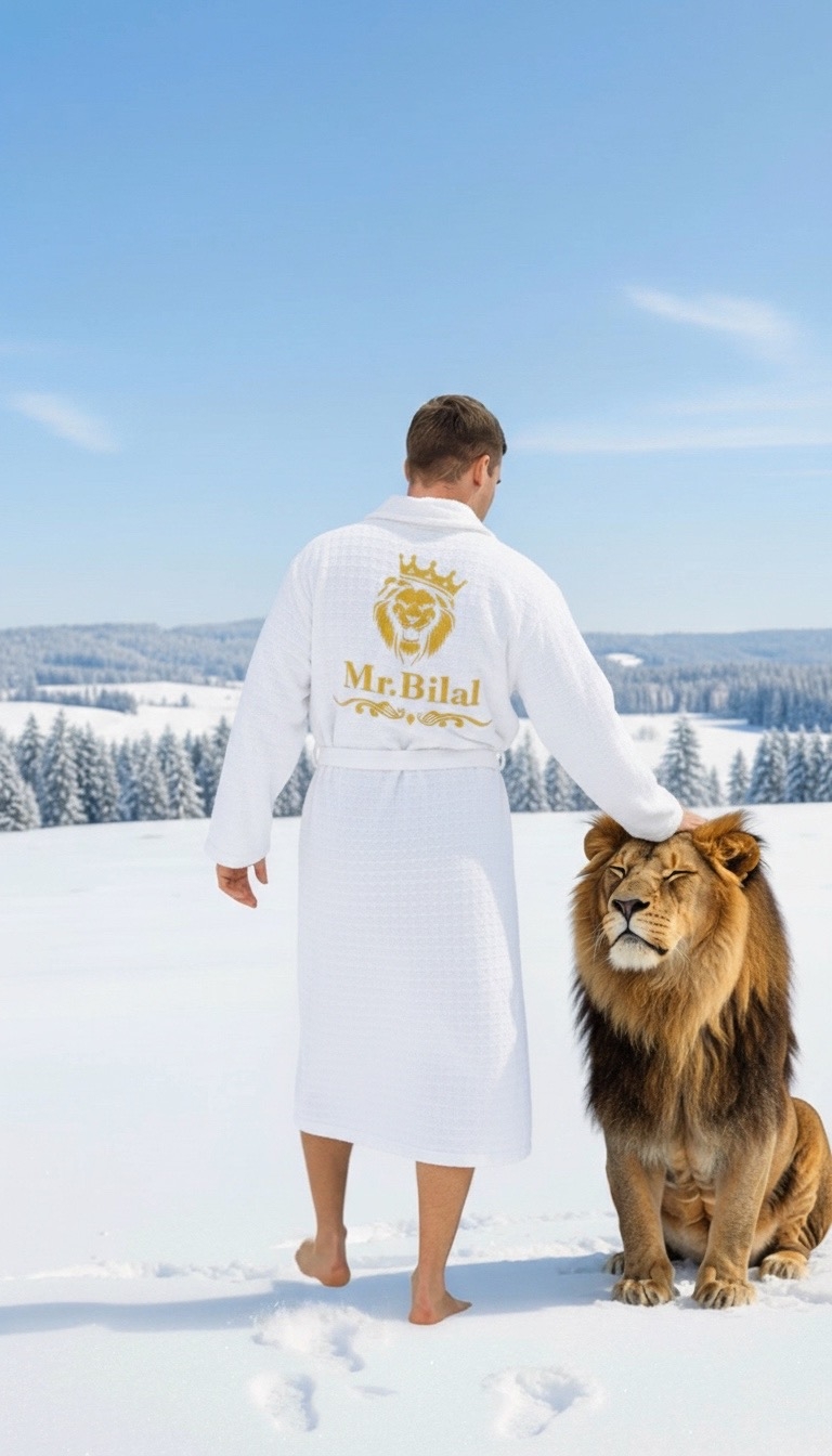 Мужской Вафельный халат белый