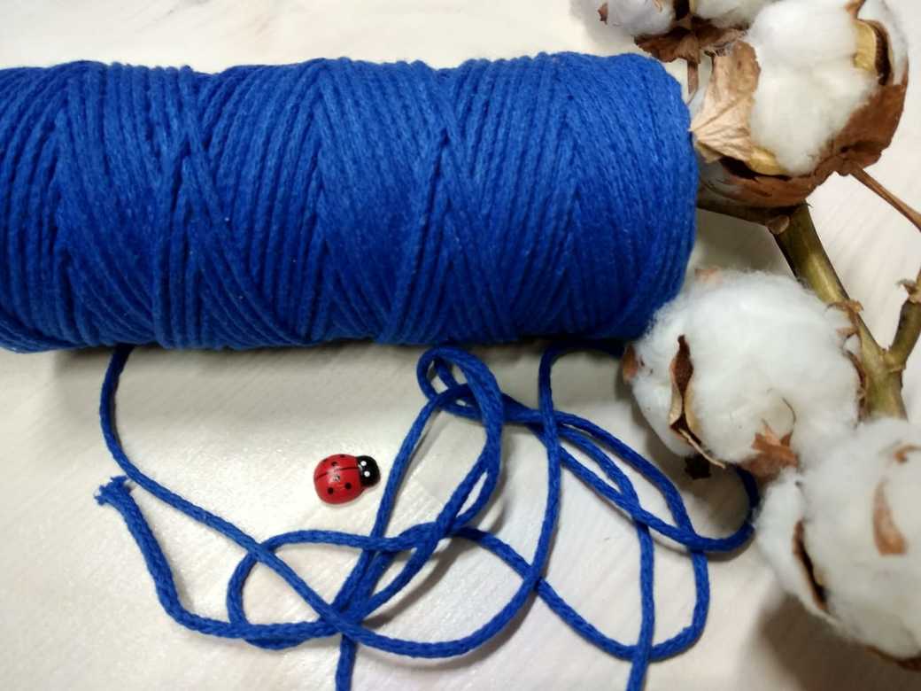 Хлопковый шнур "Синий" (длина 100м, диаметр 3мм)