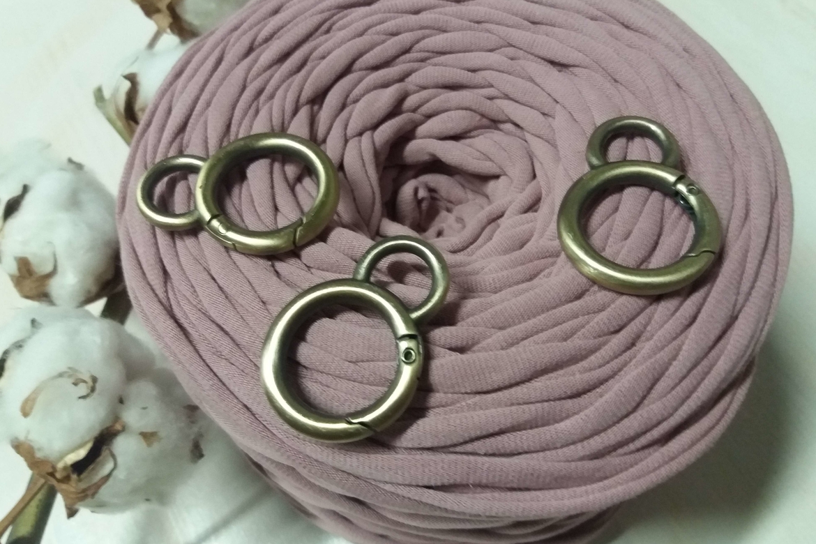 Двойное кольцо-карабин 30мм/20мм внешний/внутренний диаметр. Бронза