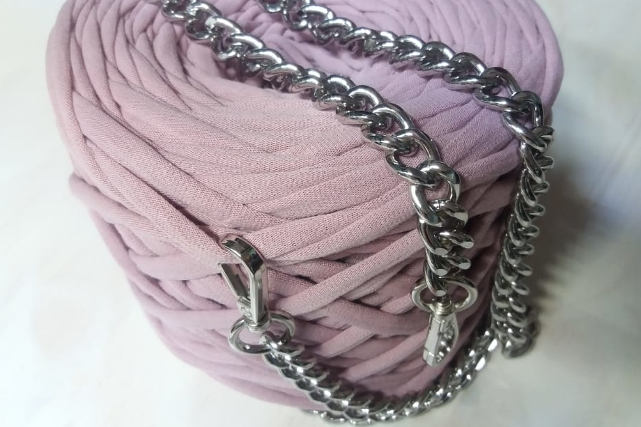 Цепь для вязаной сумки с карабинами