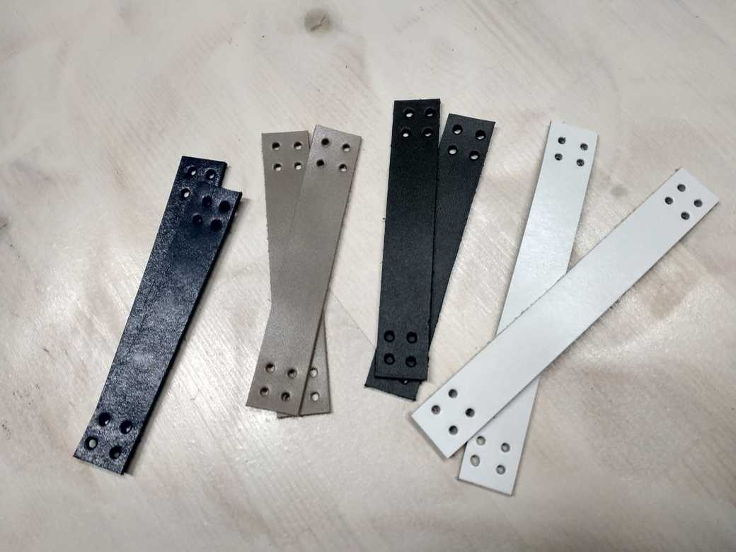 Ручки мини 12х2 см - 2 шт. Натуральная кожа. Цвет кожи на выбор.