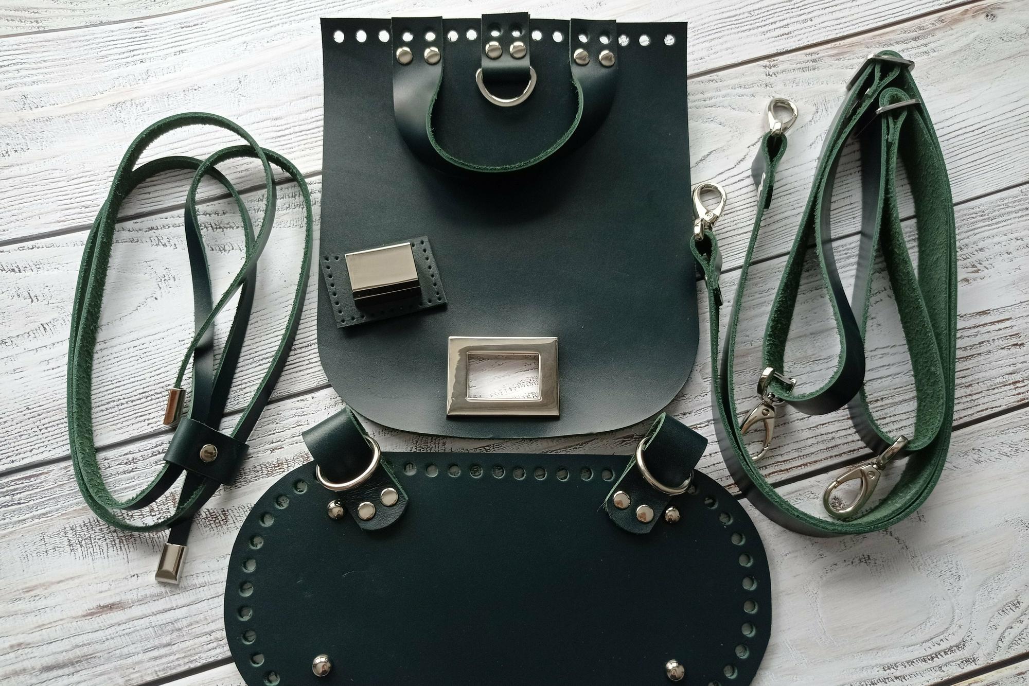 Набор для рюкзака с поворотным замком. Цвет кожи на выбор. Цвет фурнитуры - никель.