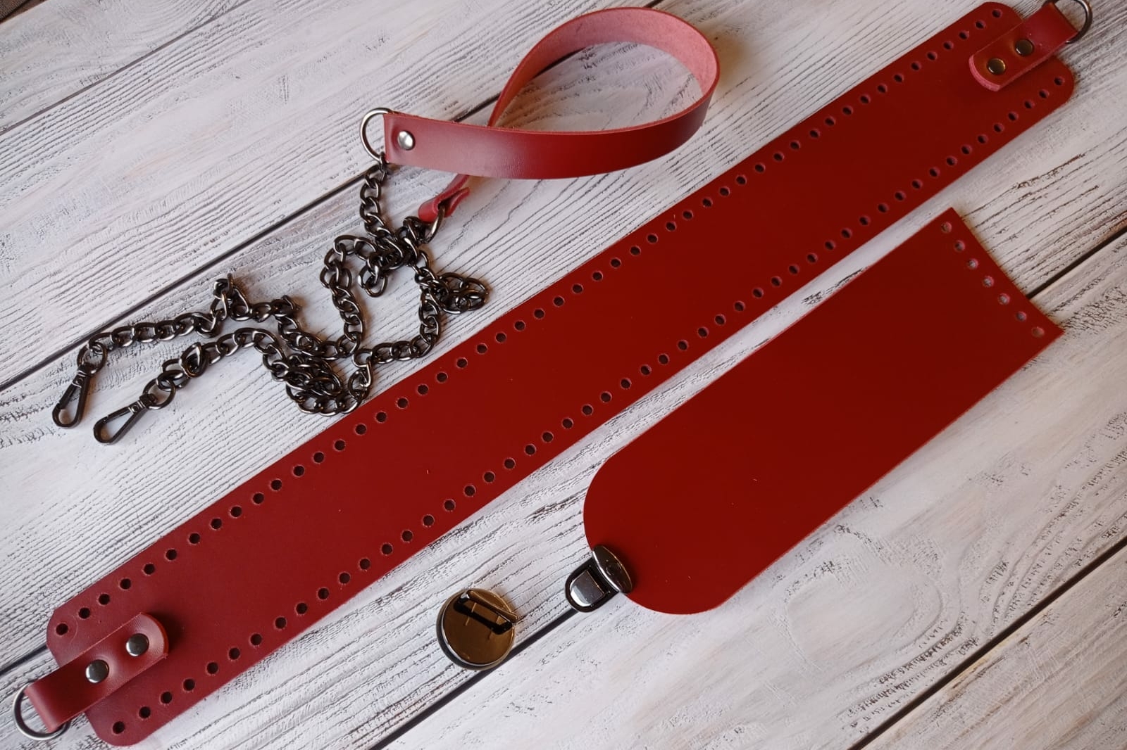 Набор для сумки с боковой основой. Цвет кожи и фурнитуры на выбор