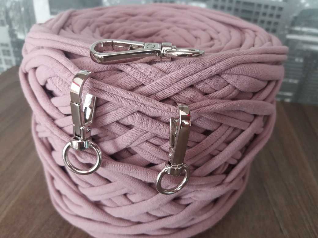 Карабин для сумок 43х17 мм, колечко 11 мм. Никель