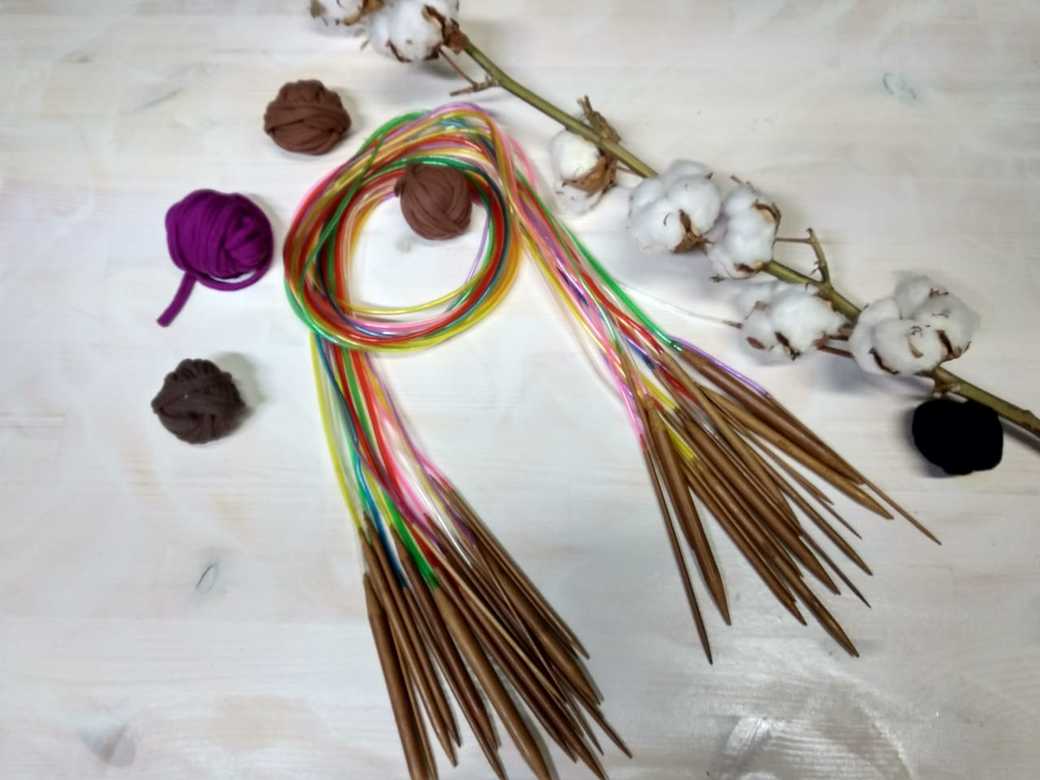 Набор круговых бамбуковых спиц 2-10 мм - 18 шт. (общая длина 80 см)