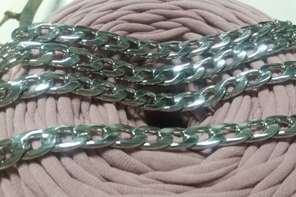 Цепь плоская 9 мм ширина (цена за 10 см). Никель