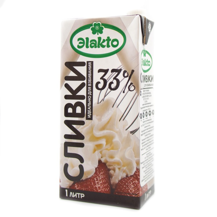 Сливки Элакто 33% ГОСТ 1л.