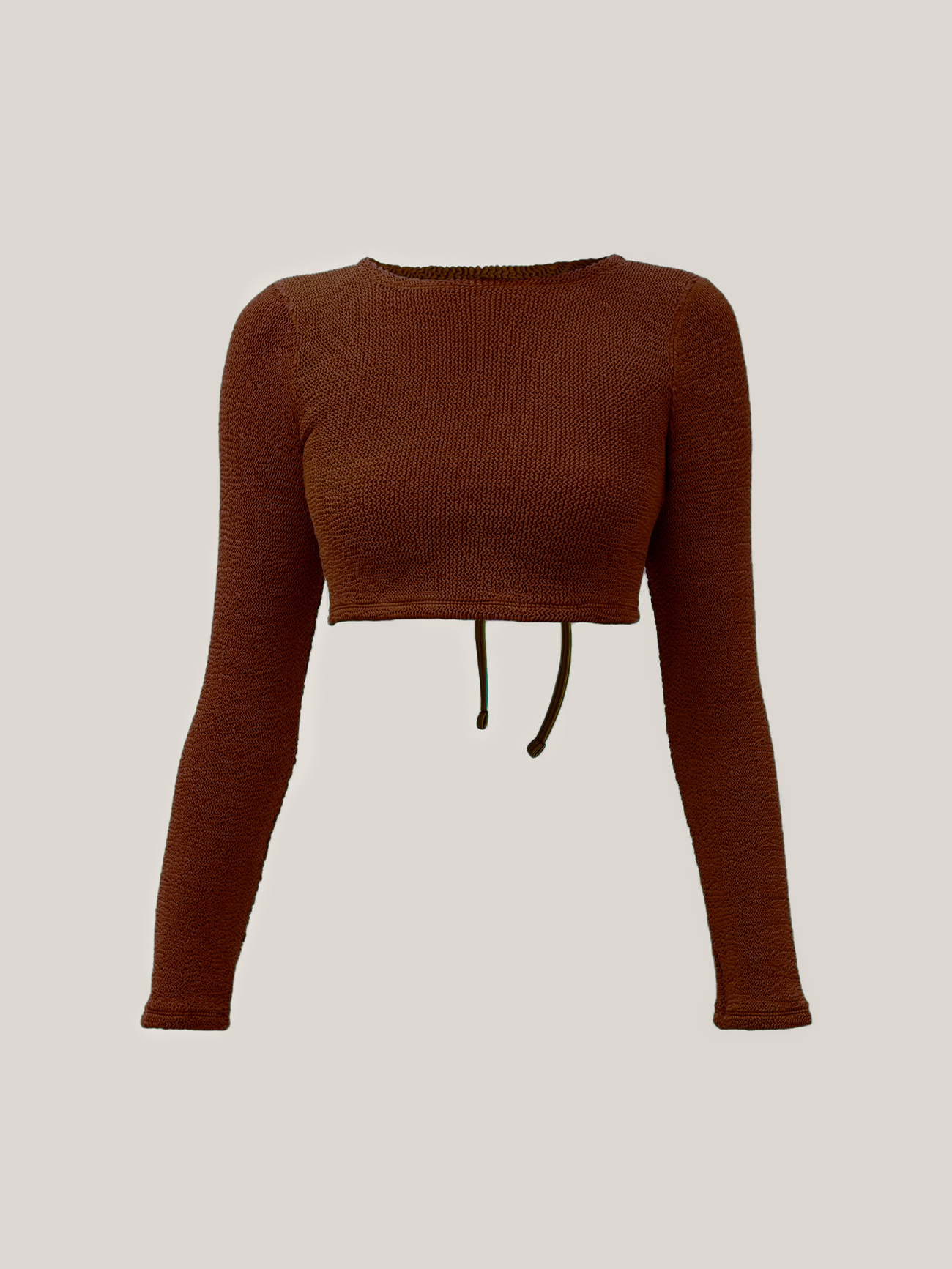 Hunza G Knitted Crop Top Brown