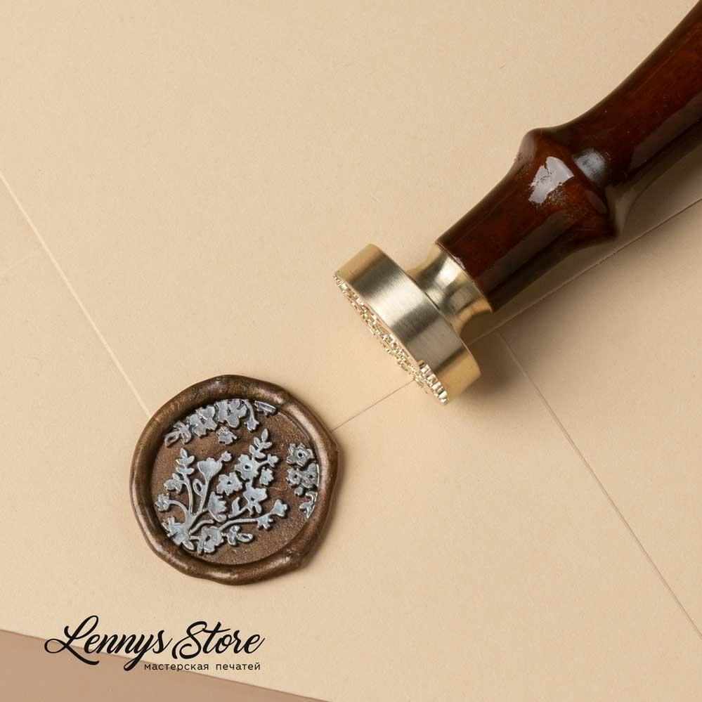 сургучная печать с цветами