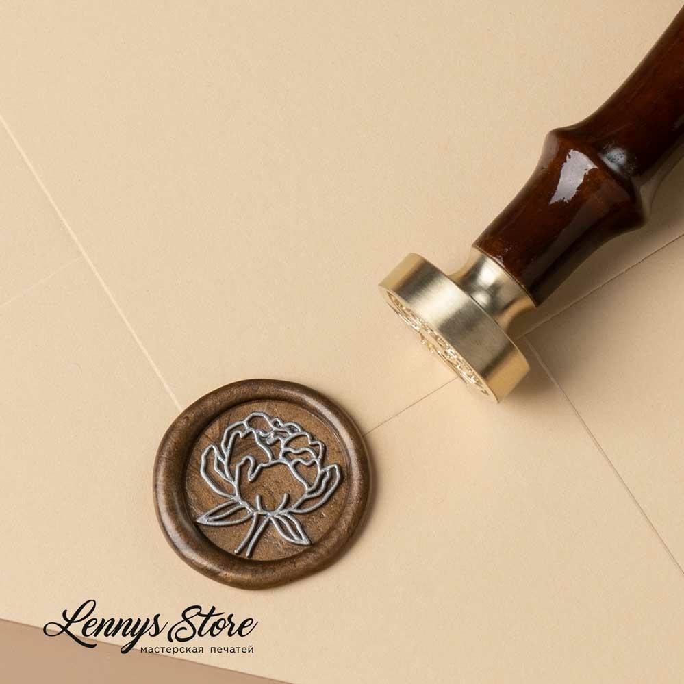сургучная печать с пионом