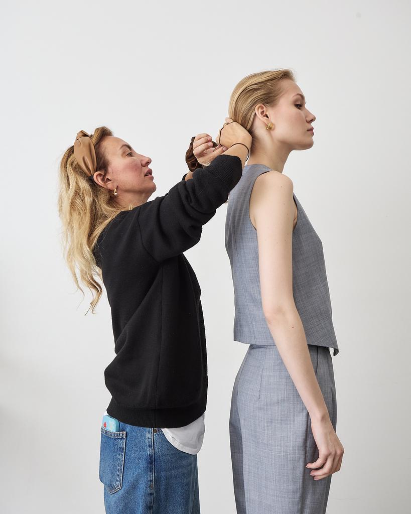 жилетка из костюмной ткани (серая)