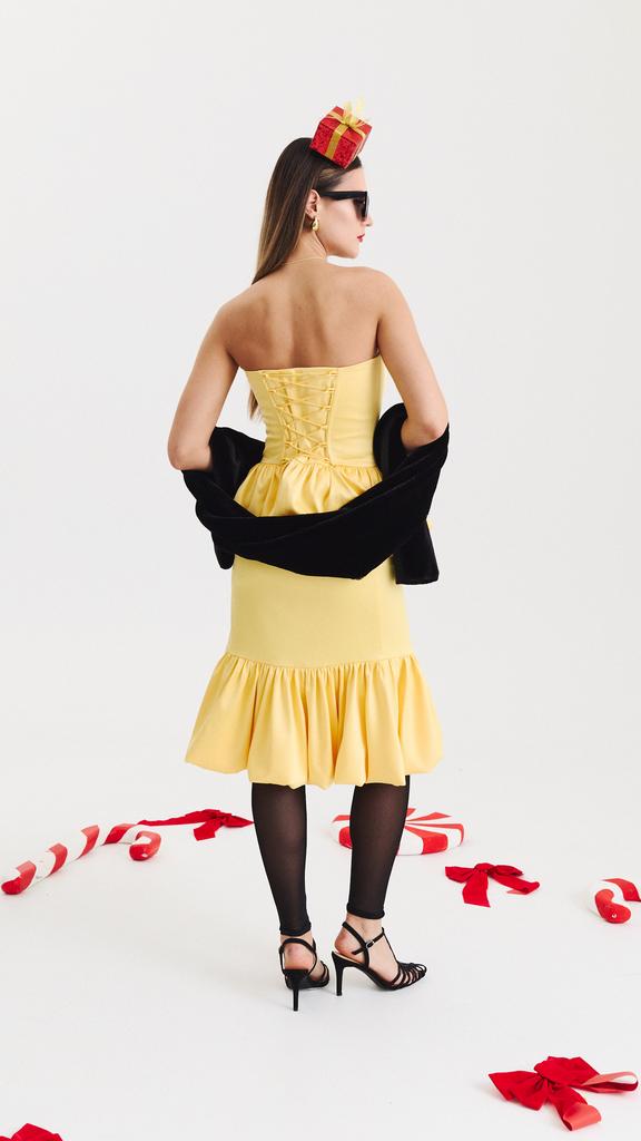 ЮБКА С ВОЛАНОМ ( ЖЕЛТАЯ )