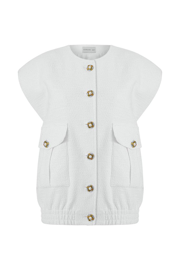 жилет объемный из твида