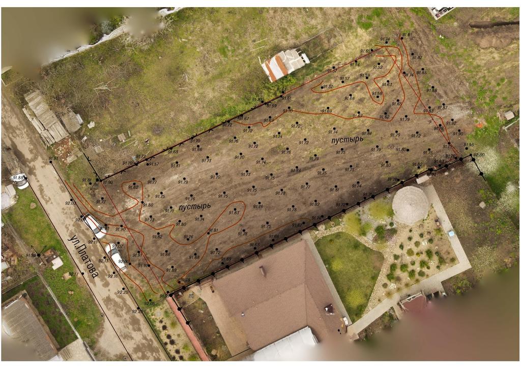 Съёмка высотных отметок рельефа