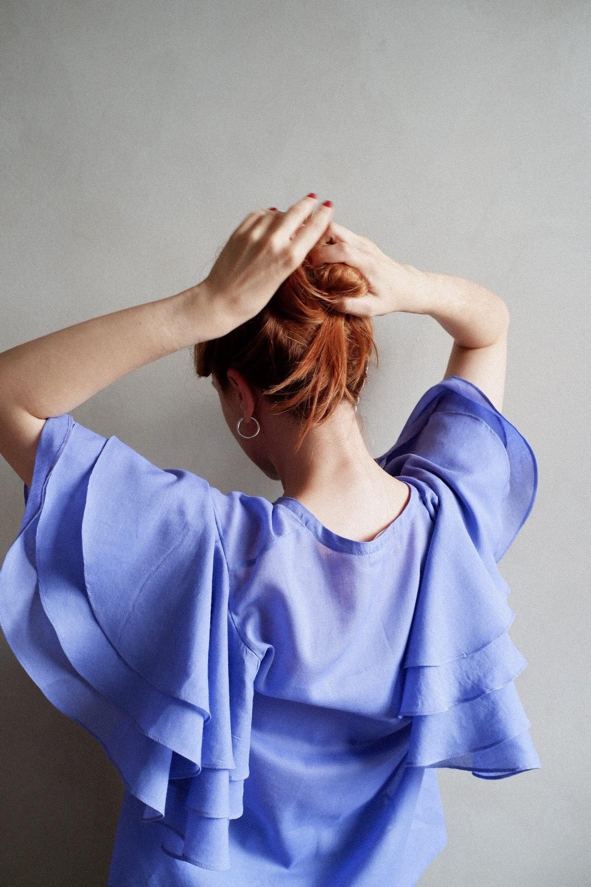 Рубашка с многослойными рукавами