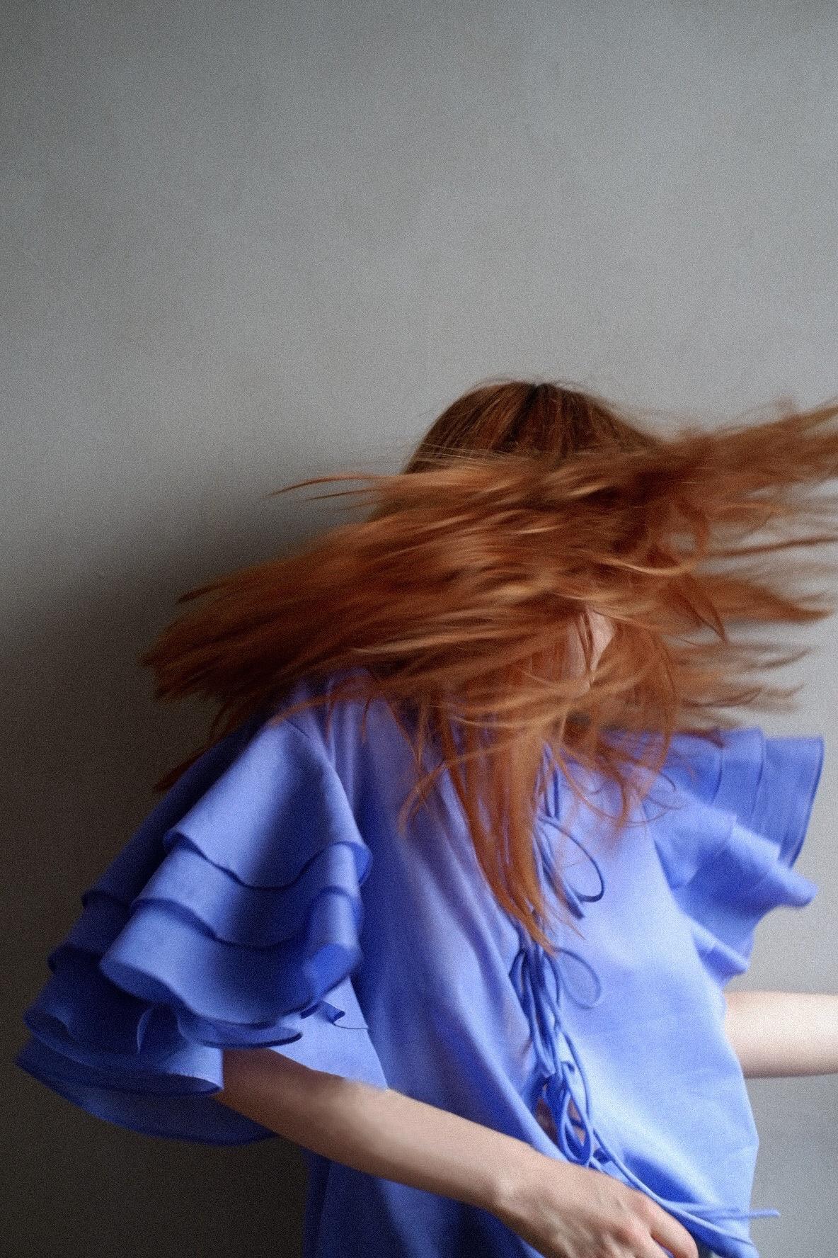 Рубашка с многослойными рукавами