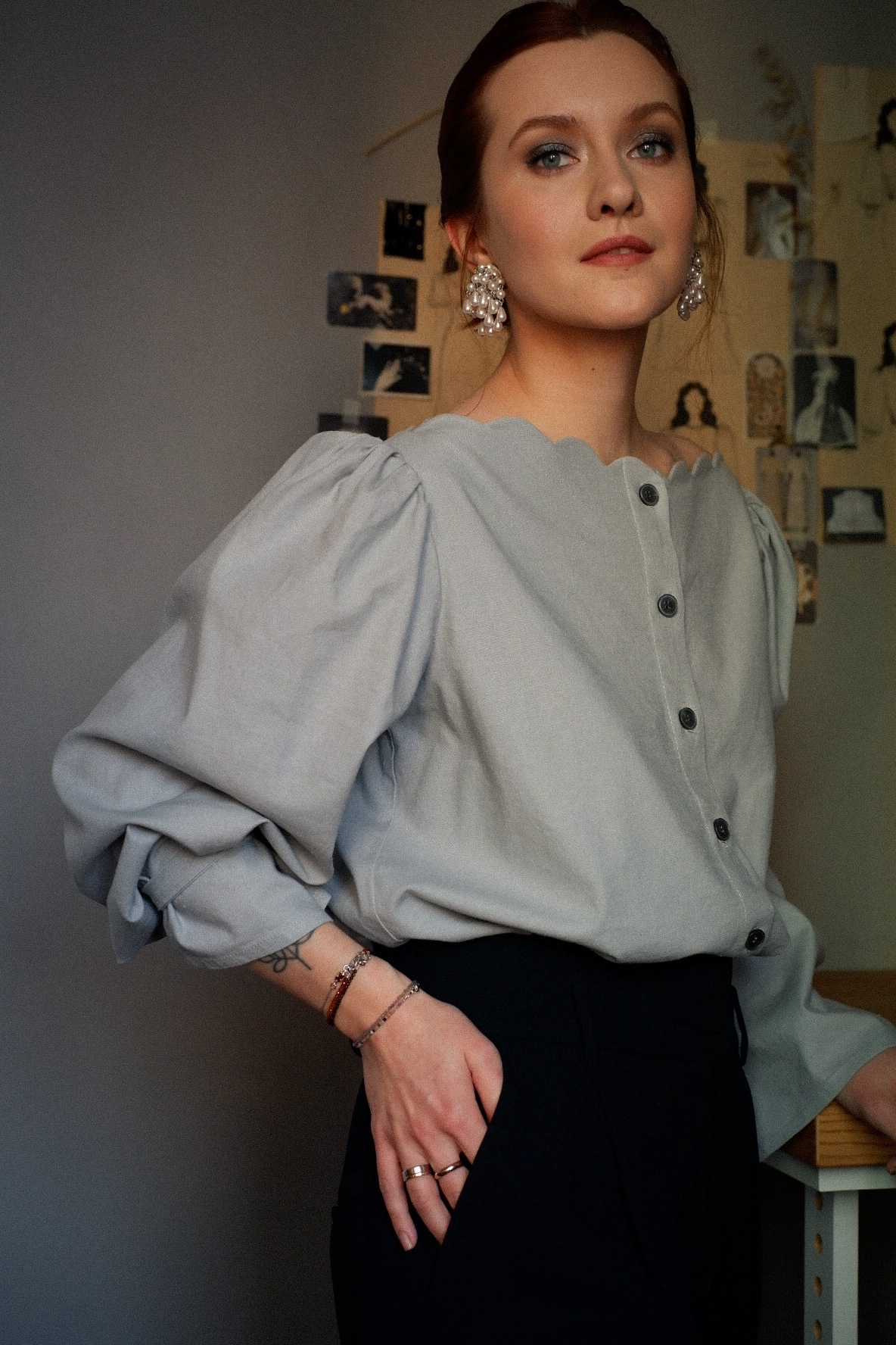 Рубашка с фигурной горловиной