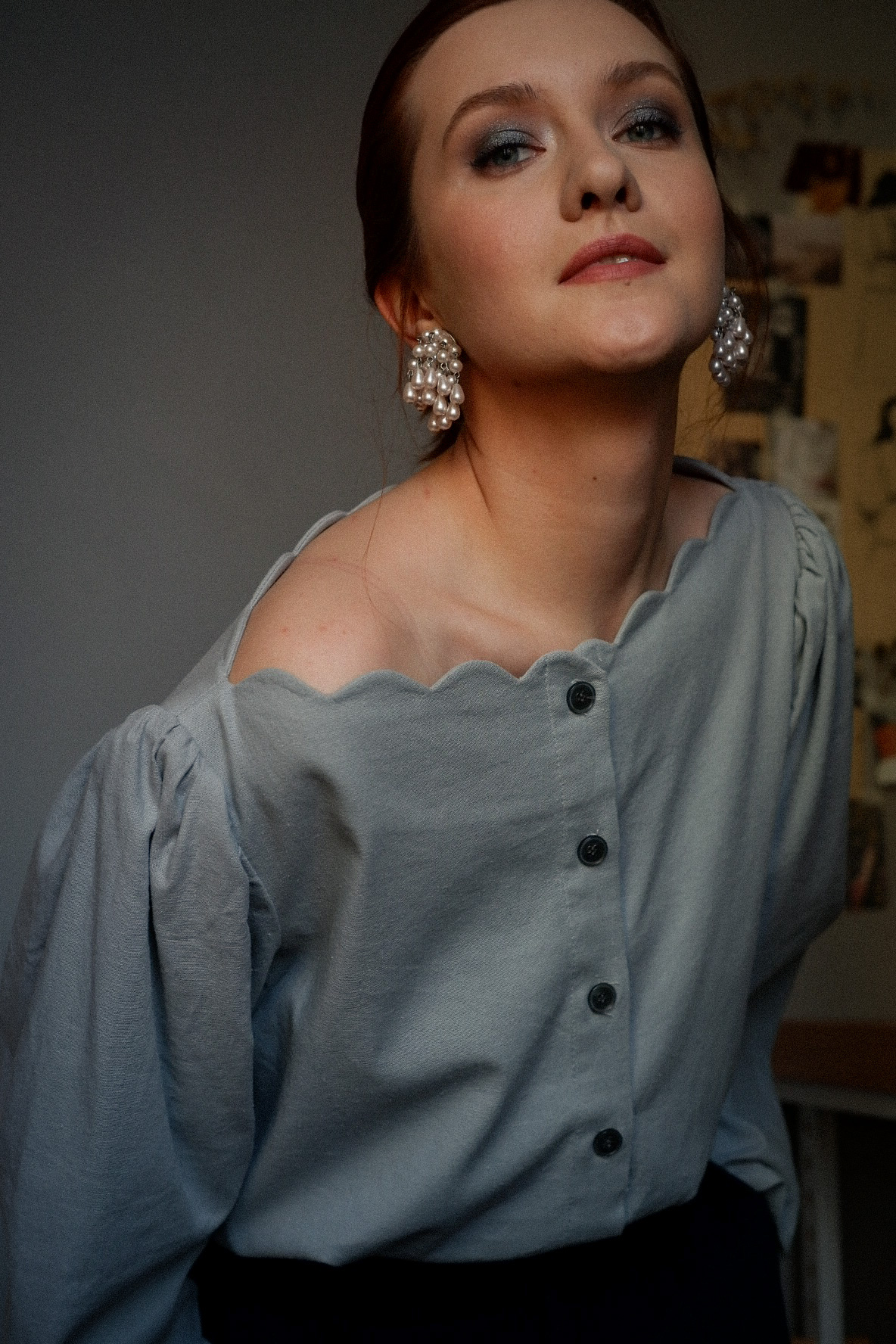 Рубашка с фигурной горловиной