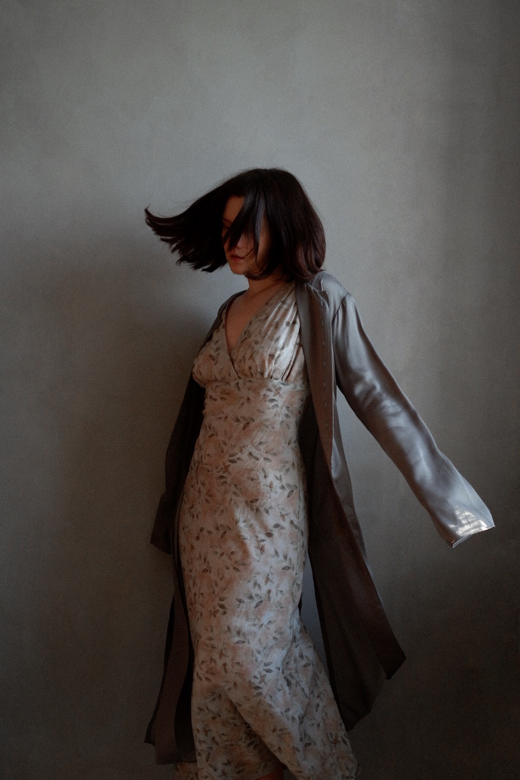 Платье из шифона в цветочек