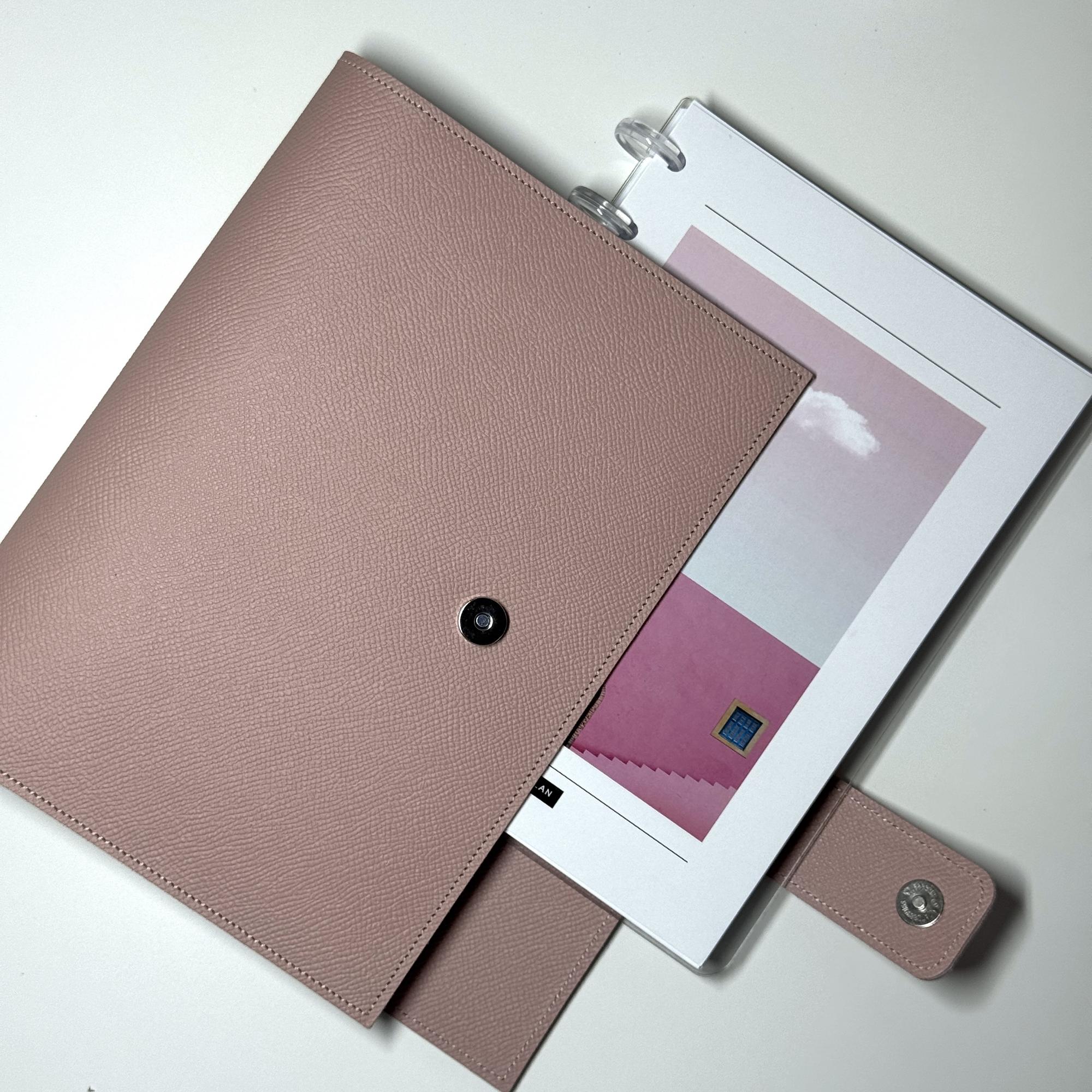 А5 / НАТУРАЛЬНАЯ КОЖА / пудровый