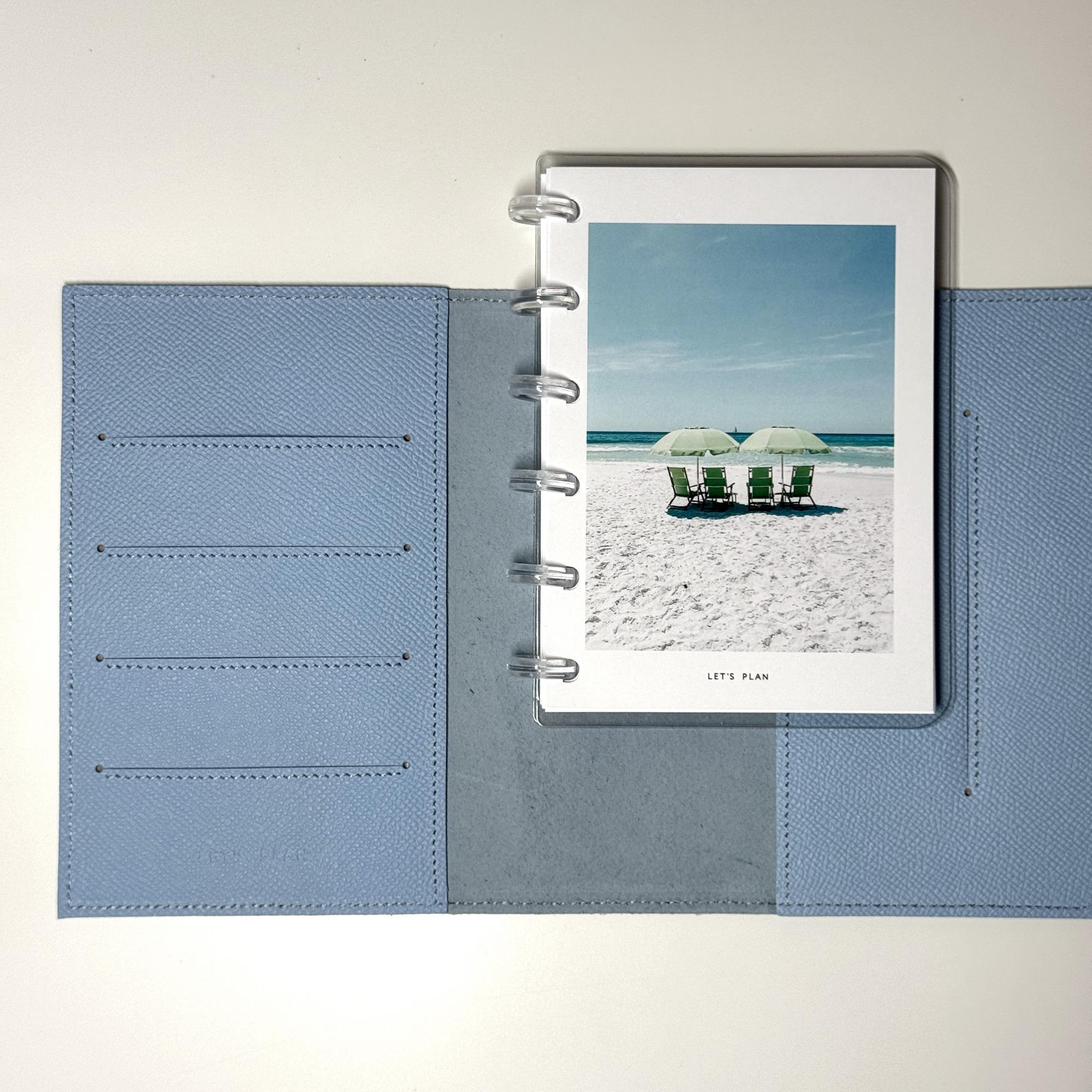 А6 / НАТУРАЛЬНАЯ КОЖА / голубой