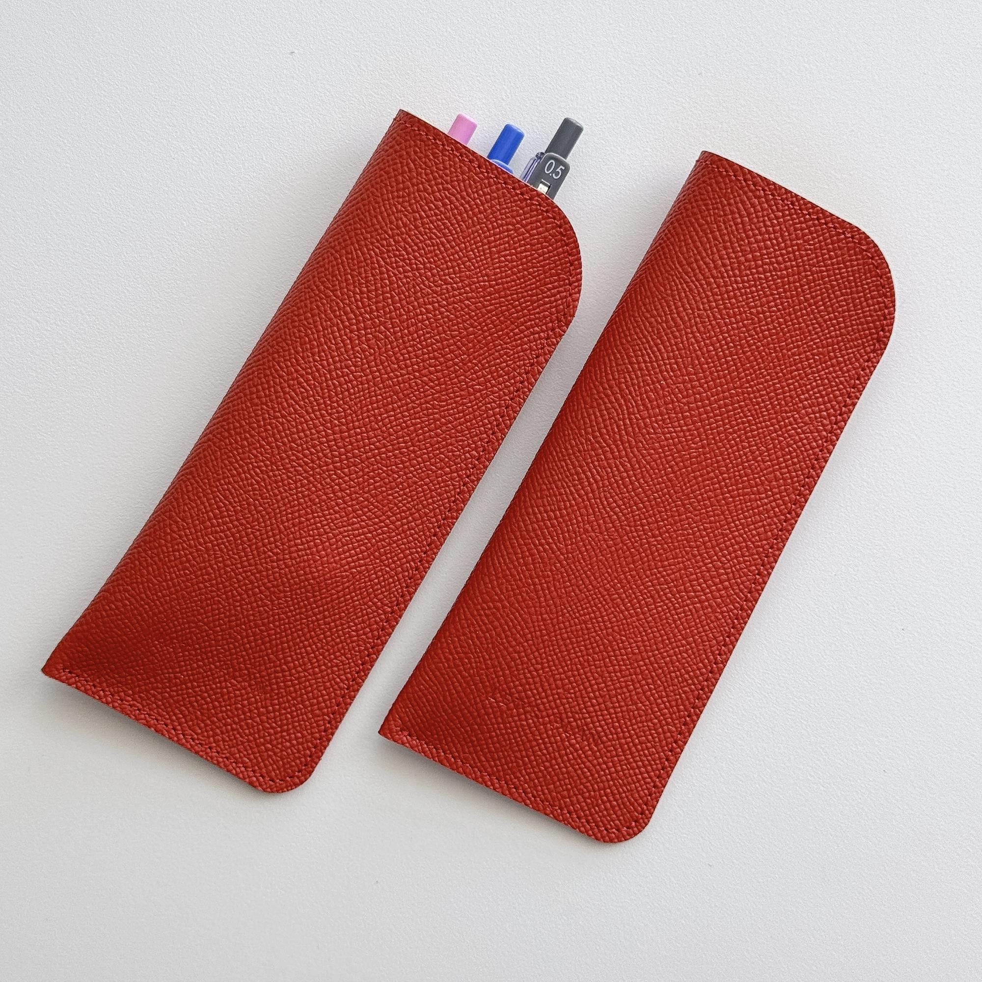 ПЕНАЛ / натуральная кожа / оранжевый