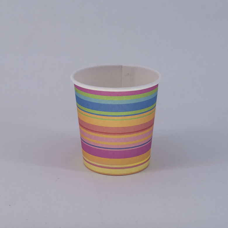 Стакан бумажный 100/120 мл «Полосатый», 50 штук/упак.
