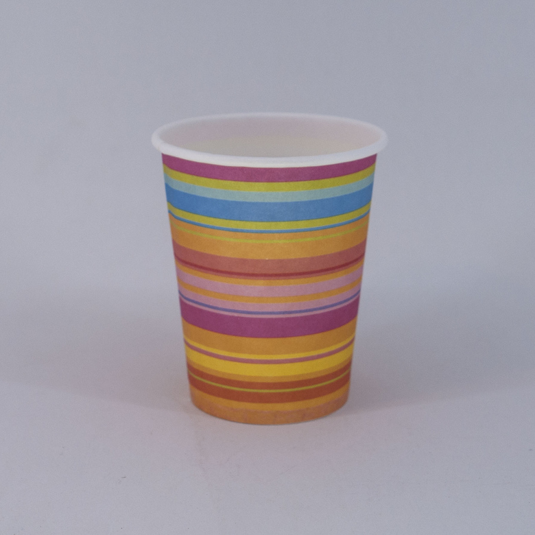 Стакан бумажный 200/225 мл «Полосатый», 50 штук/упак.