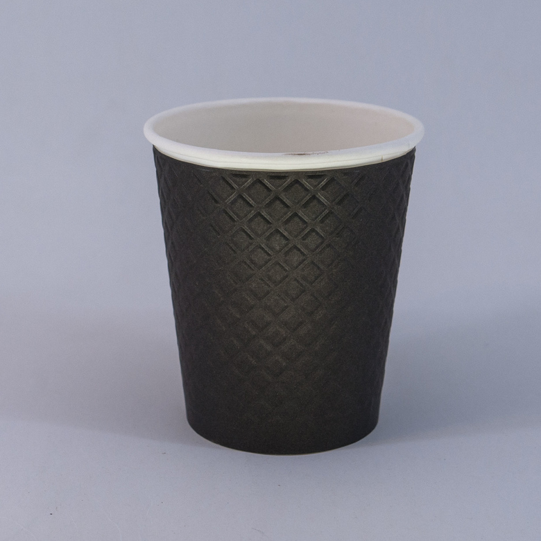 Стакан бумажный 250/270 мл «Waffle Black», двухслойный, 25 штук/упак.