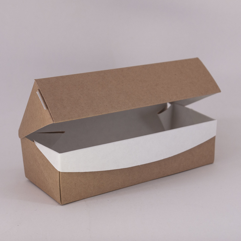 Ланч-Бокс c окном 500 мл (TABOX PRO500), 167х70х40мм, крафт, 25 штук/упак.