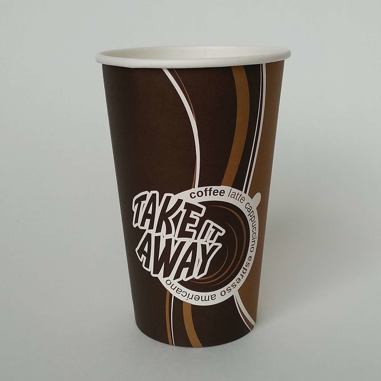 Стакан бумажный "Take away" 400/530 мл, 50 штук/упак