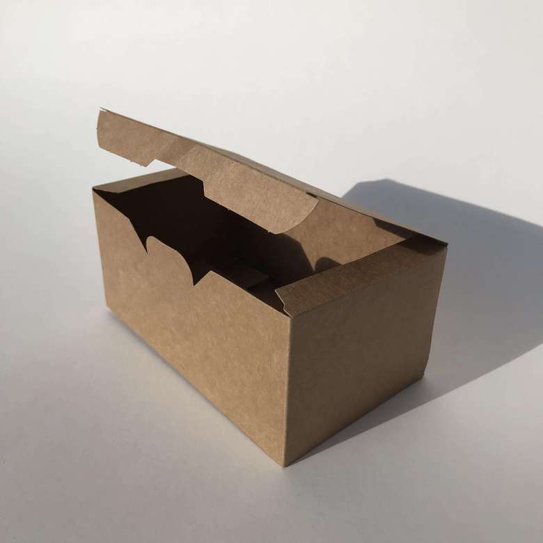 Фаст-фуд бокс для наггетсов, куриных крыльев 350 мл (ECO Fast Food Box S), крафт, 50 штук/упак.