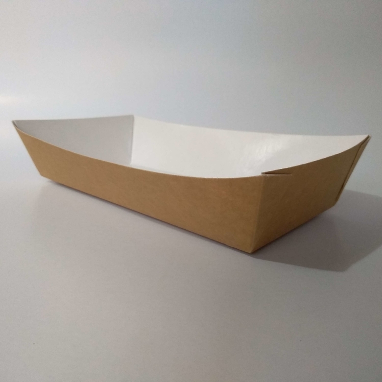 Лоток 800 мл (ECO TRAY 800) без ламинации, крафт/белый, 100 штук/упак.