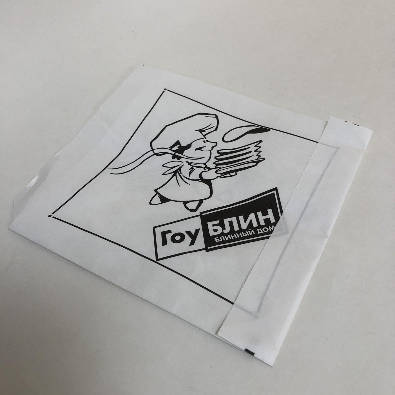 Пакет для блина с рисунком (Гоу блин) 190х180 мм, РБ, 1000 штук/упак.