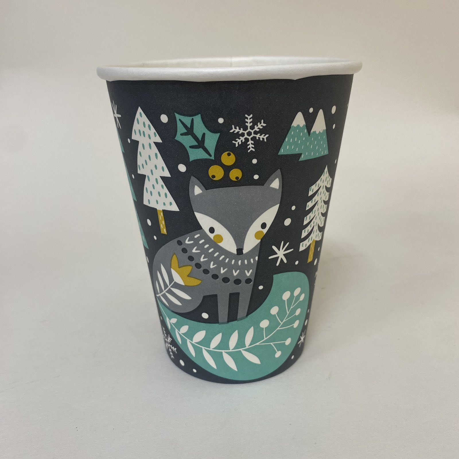 Стакан бумажный 350/400 мл «Снежное рождество», 50 штук/упак, Россия