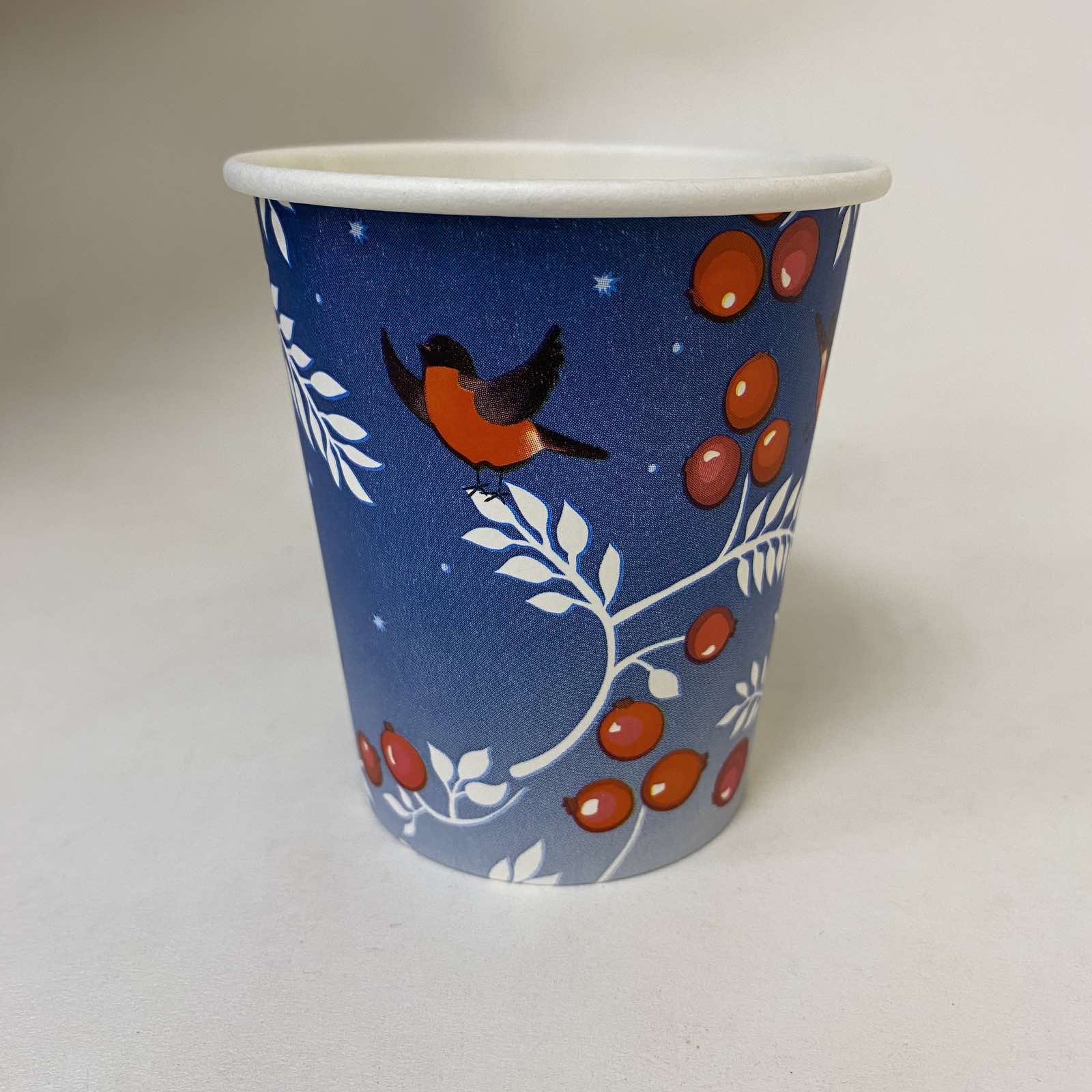 Стакан бумажный 250 мл «Снегири», 50 штук/упак.