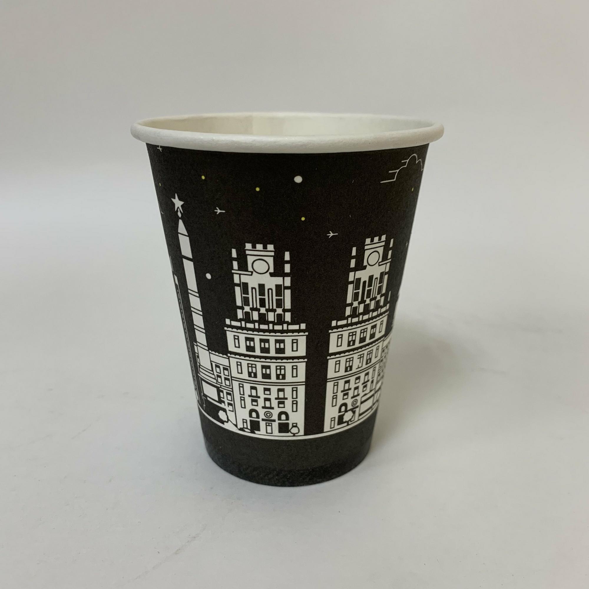 Стакан бумажный 250/270 мл «Ночной Минск», 40 штук/упак (ГеккоКапс)
