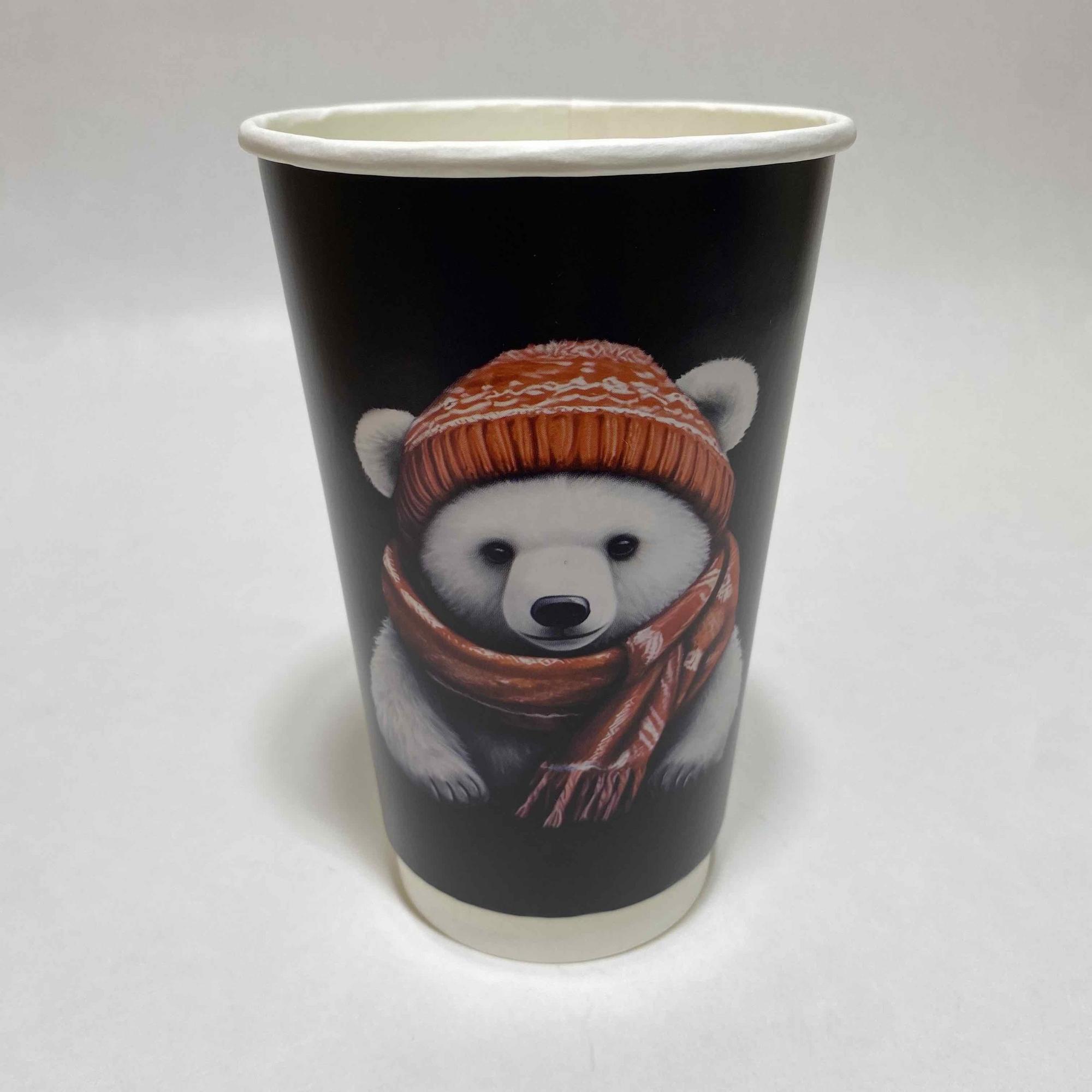 Стакан бумажный 400 мл «Согреваемся вместе», двухслойный, 25 штук/упак.