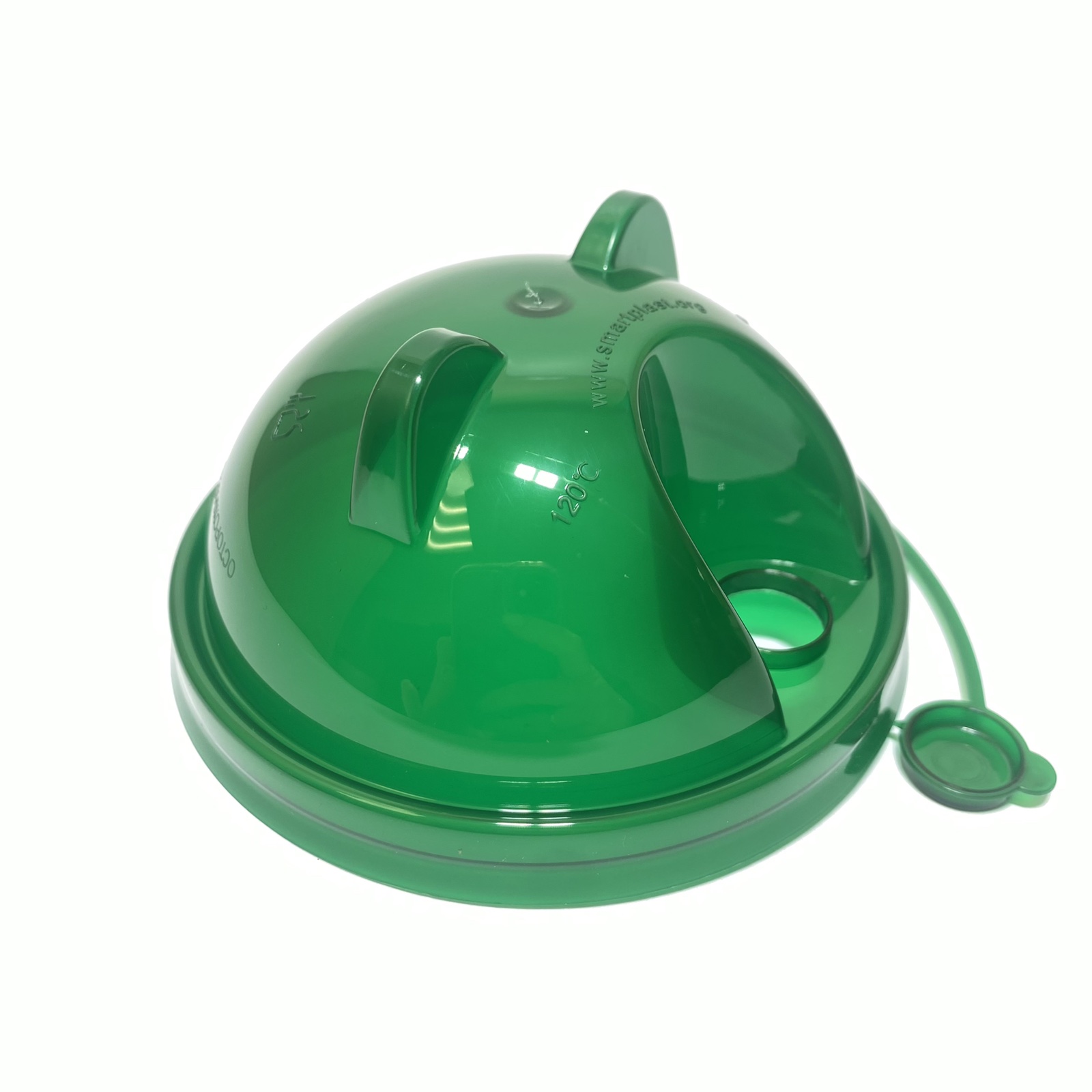 Крышка  для стакана купольная 90 мм CAT, зеленая, 45 штук/упак.