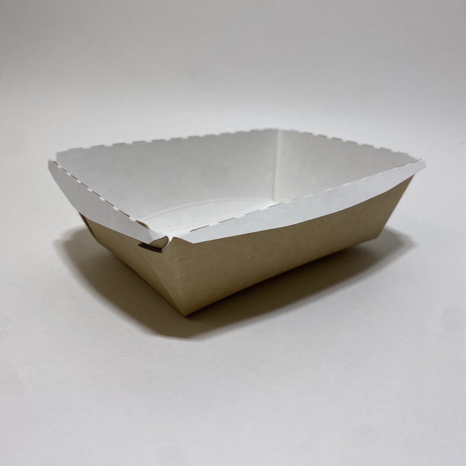 Лоток 400 мл крафт/белый, 50 штук/упак.